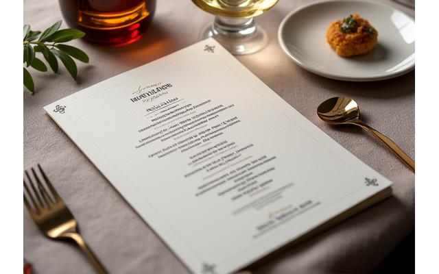 Exemple de modèle de menu élégant pour un événement.
